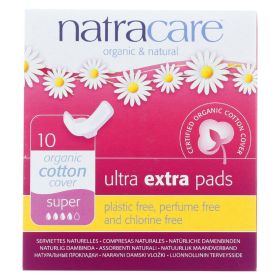 Natracare Ultra Extra Pads w/wings - Super - 10 Count