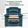 36.6" Wide Velvet Manual Swivel Rocker Heating Massage Recliner Chair with Cupholders