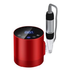 2023 New 35000 rpm Smart LCD Touch Screen Nail Polisher Electric Nail Grinder Peeling Tool With 6 Grinding Heads (Color: Red, Electrical outlet: 110V US)