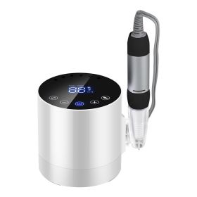 2023 New 35000 rpm Smart LCD Touch Screen Nail Polisher Electric Nail Grinder Peeling Tool With 6 Grinding Heads (Color: White, Electrical outlet: 220V EU)