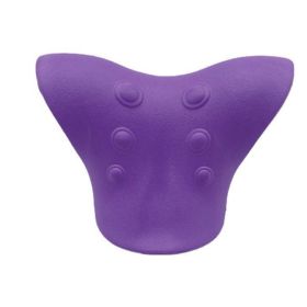 Pain Relief Spinal Correction Cervical Stretch Muscle Relaxation Traction Neck Stretch Shoulder Massage Pillow (Color: Purple)