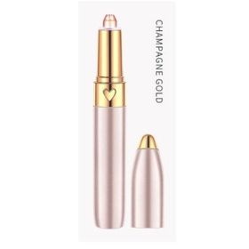 Beginner Portable Painless Ladies Fashion Makeup Remover Epilator Razor Trimmer Automatic Electronic Eyebrow Trimmer (Color: Champagne gold)