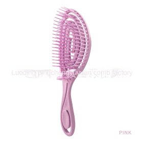 The source factory directly supplies hollow massage combs; dry and wet dual-purpose elliptical combs; environment-friendly wheat straw; mosquito repel (colour: Pink purple -- straw integrated mosquito incense comb)