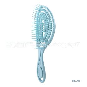 The source factory directly supplies hollow massage combs; dry and wet dual-purpose elliptical combs; environment-friendly wheat straw; mosquito repel (colour: Blue -- straw integrated mosquito-repellent incense comb)