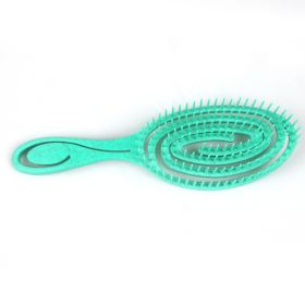 The source factory directly supplies hollow massage combs; dry and wet dual-purpose elliptical combs; environment-friendly wheat straw; mosquito repel (colour: Green -- straw integrated mosquito-repellent incense comb)