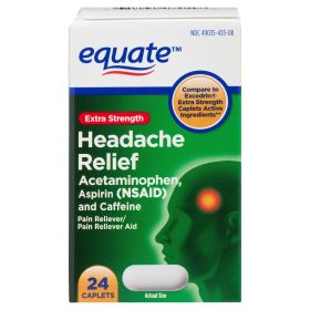 Equate Extra Strength Headache Relief Caplets;  24 Count (Brand: Equate)