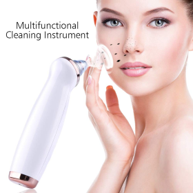 Electric Blackhead Remover Pore Vacuum Suction Diamond Dermabrasion Face Cleaner (Color: White)